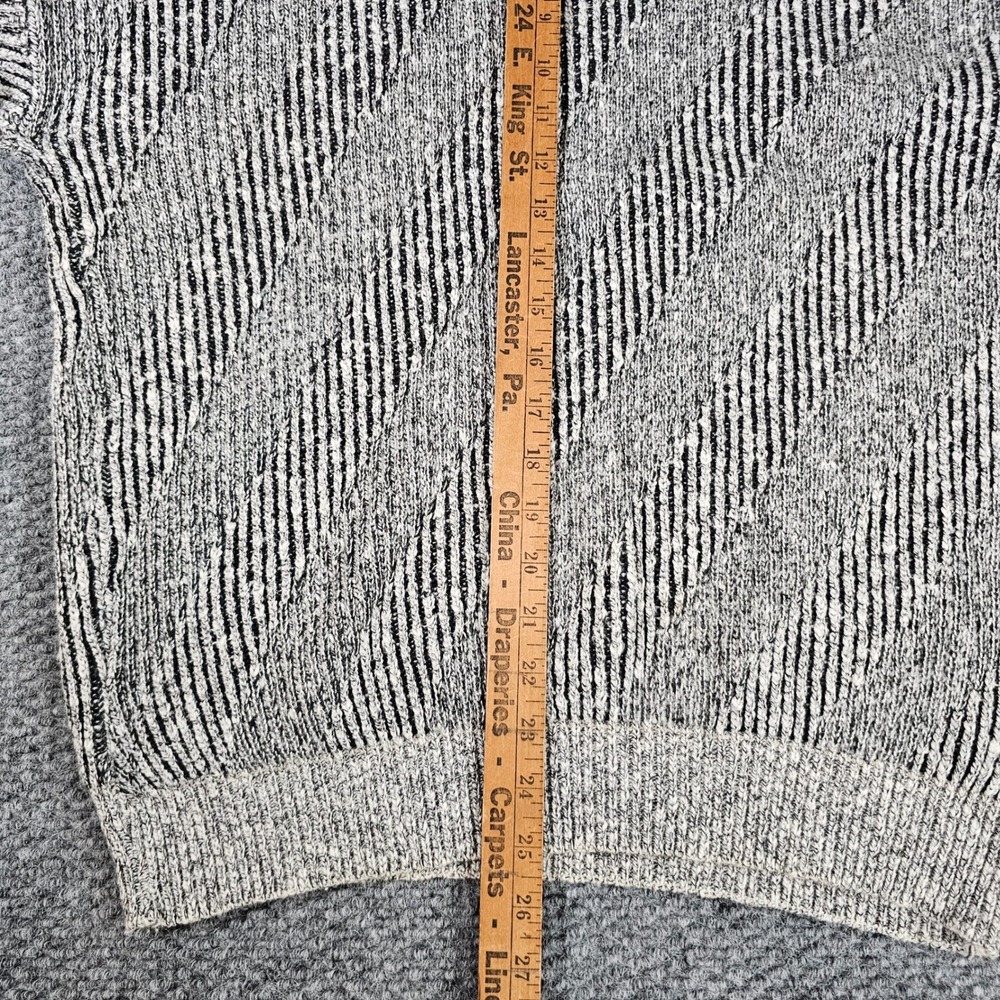 Ellis Island Striped Knit Sweater Vintage Made in USA‎ Gray Black Mens Size M - Picture 5 of 6